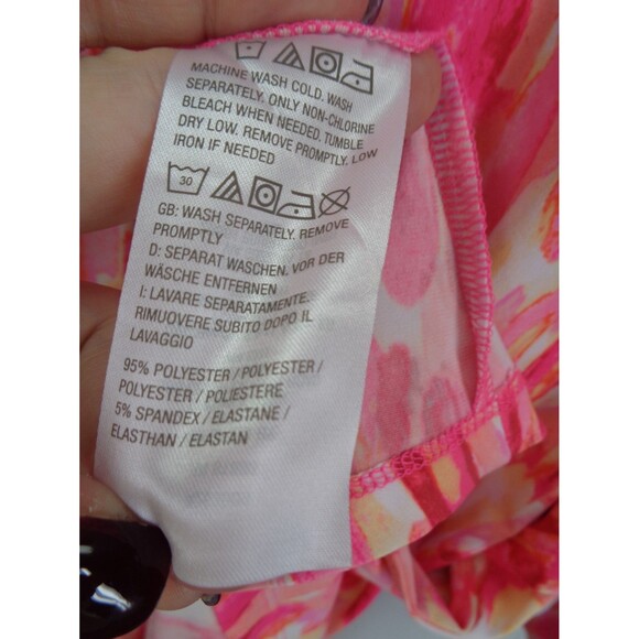 Susan Graver Pink Liquid Knit Asymmetric Hem Top Blouse Plus Size 1X - Picture 11 of 12